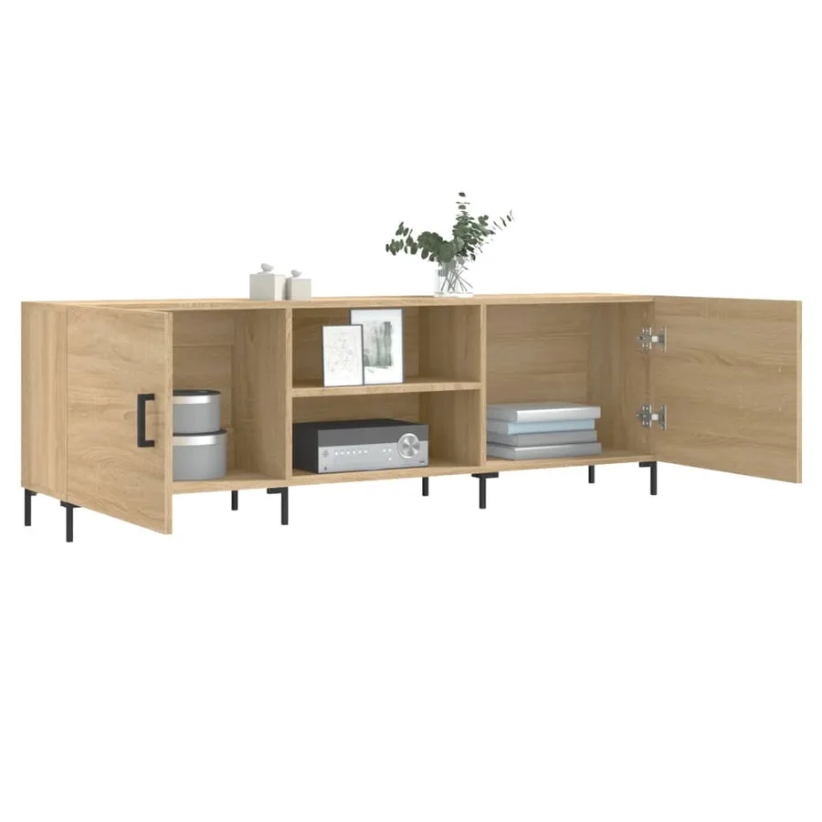 Meuble TV chêne sonoma 150x30x50 cm bois d'ingénierie - 4