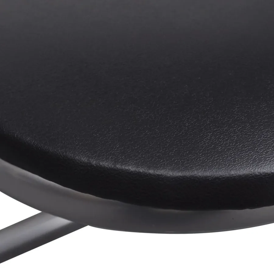 Chaises à manger pliables lot de 6 noir similicuir et acier - 8
