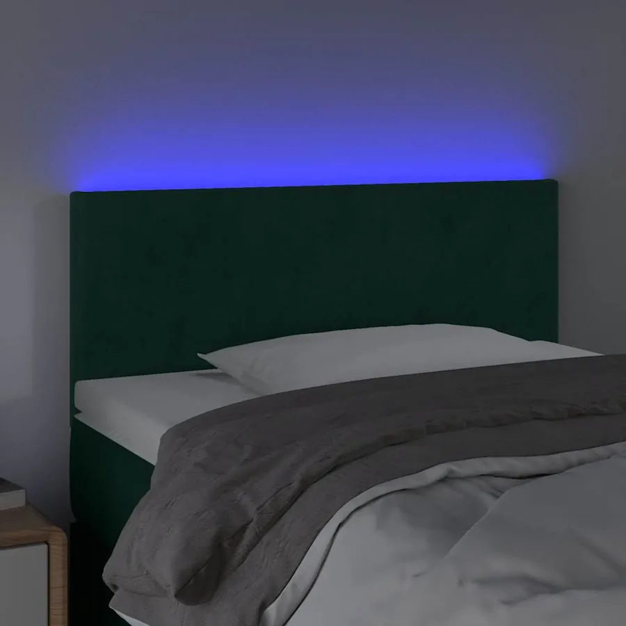 Tête de lit à LED Vert foncé 100x5x78/88 cm Velours - 3