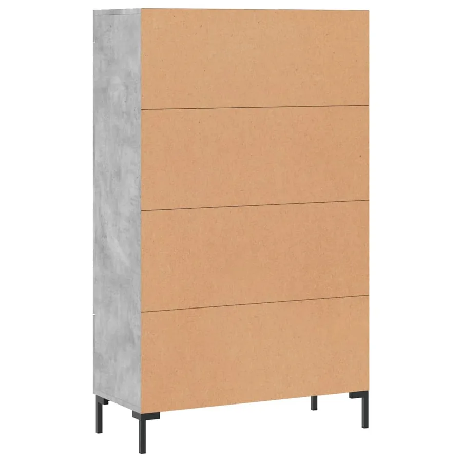 Buffet haut gris béton 69,5x31x115 cm bois d'ingénierie - 8