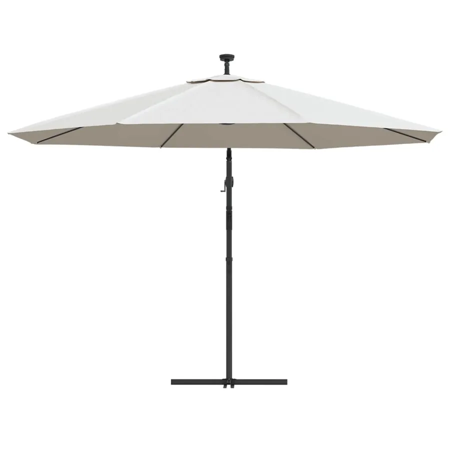 Parasol de jardin en porte-à-feux et lumières LED mât en métal - 7