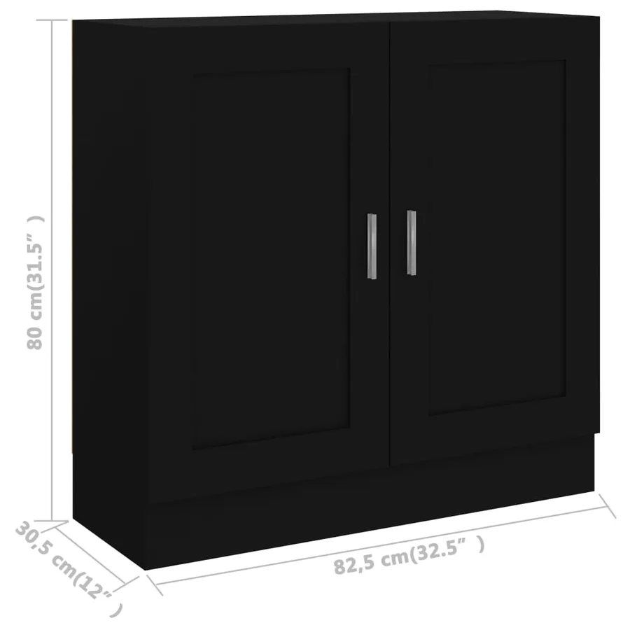 Bibliothèque Noir 82,5x30,5x80 cm Bois d'ingénierie - 8