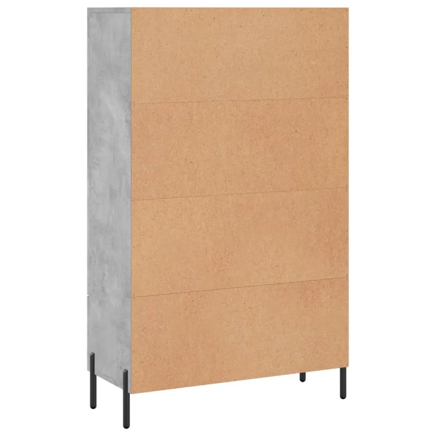 Buffet haut gris béton 69,5x31x115 cm bois d'ingénierie - 8