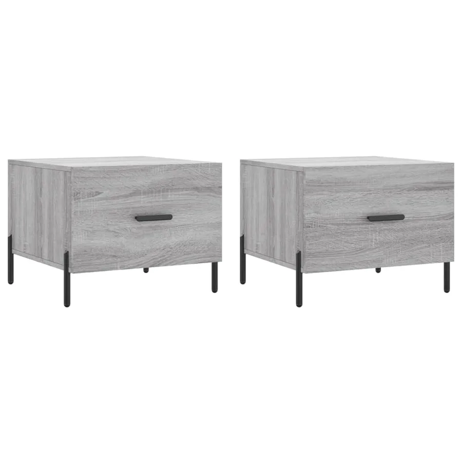 Tables basses 2 pcs sonoma gris 50x50x40 cm bois d'ingénierie - 2