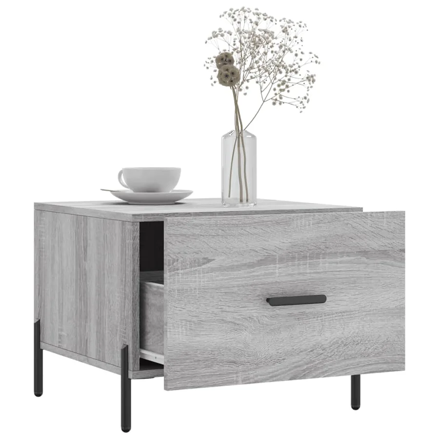 Tables basses 2 pcs sonoma gris 50x50x40 cm bois d'ingénierie - 4
