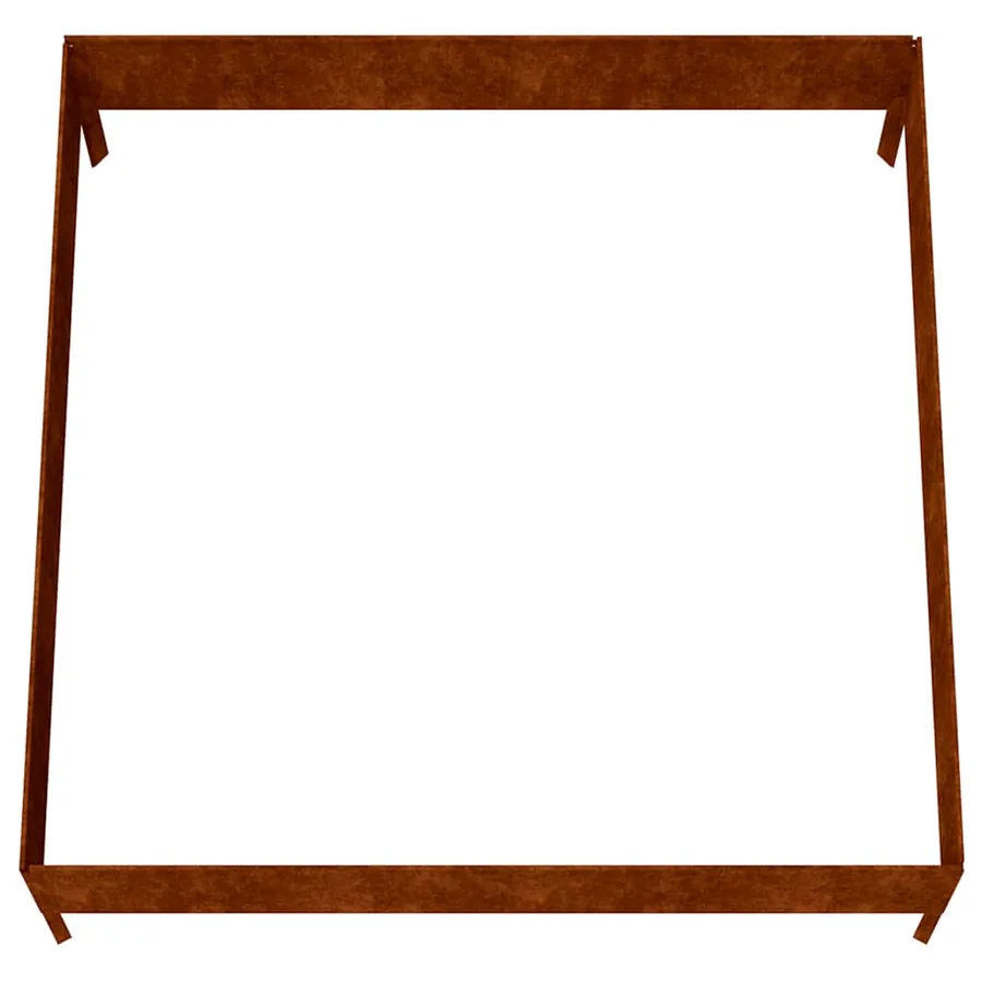 Lit surélevé de jardin 100x100x33,5 cm acier corten - 5