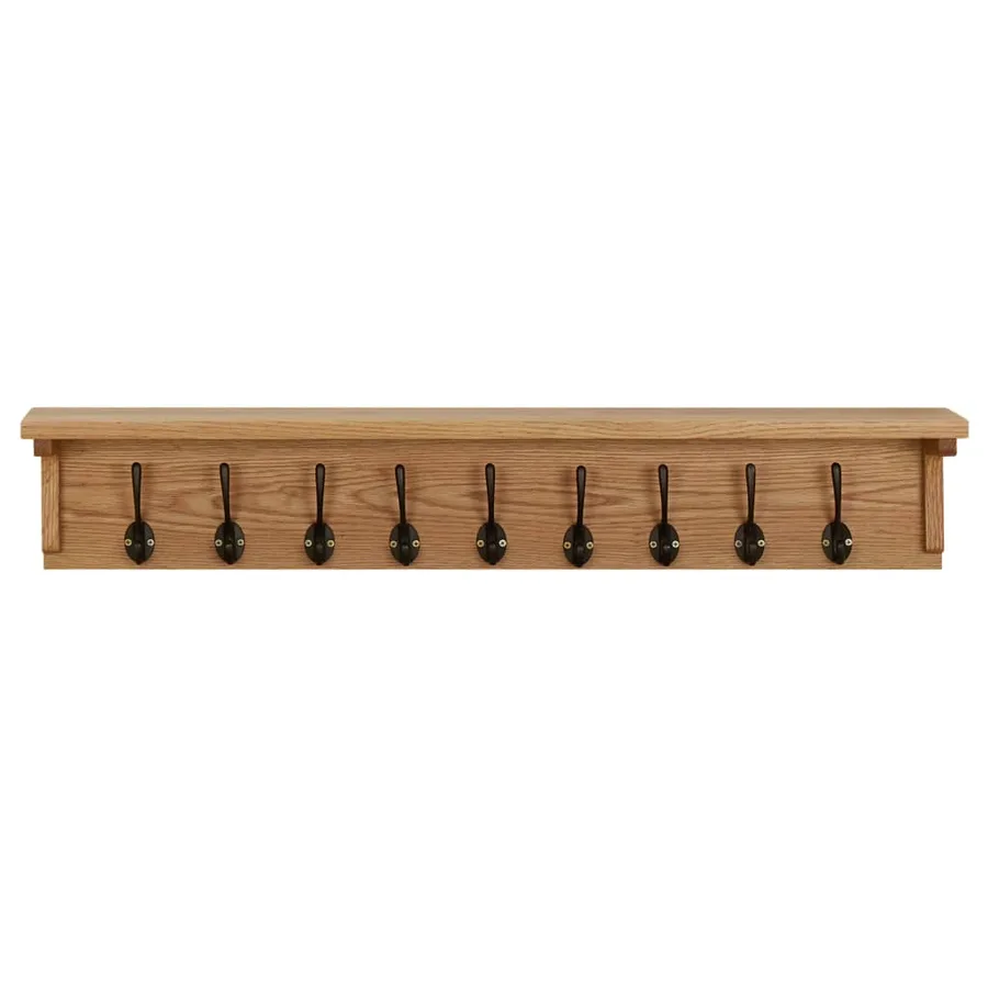 Porte-manteau 90x16x16 cm Bois de chêne massif - 2