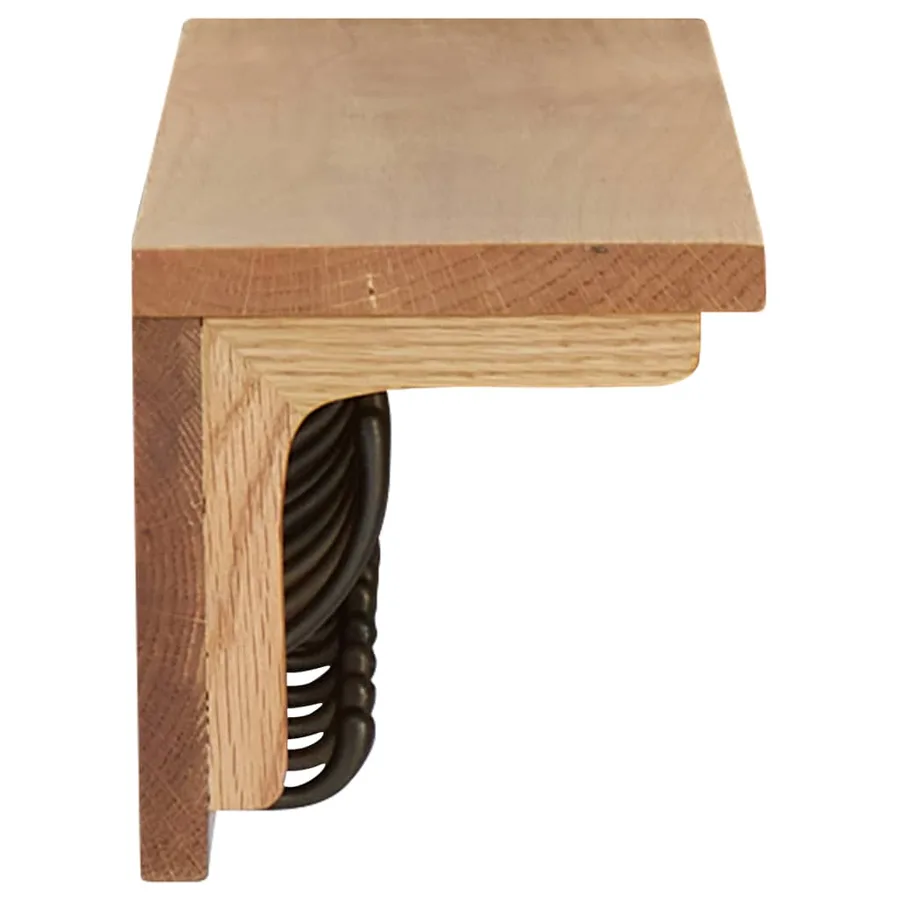 Porte-manteau 90x16x16 cm Bois de chêne massif - 3