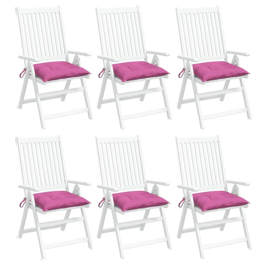 Coussins de chaise lot de 6 rose 40x40x7 cm tissu - 4