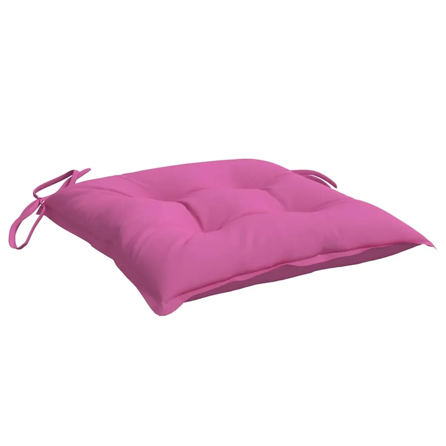 Coussins de chaise lot de 6 rose 40x40x7 cm tissu - 5