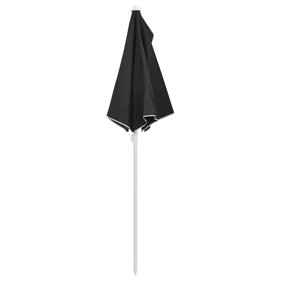 Demi-parasol de jardin avec mât 180x90 cm noir - 6