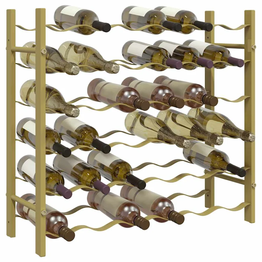 Casier à bouteilles pour 36 bouteilles Doré Métal - 4