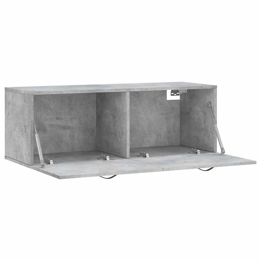 Armoire murale gris béton 100x36,5x35 cm bois d'ingénierie - 4