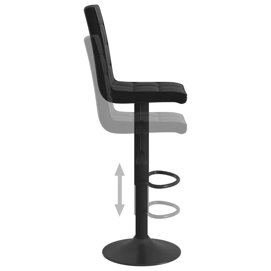 Tabourets de bar lot de 2 noir velours - 7