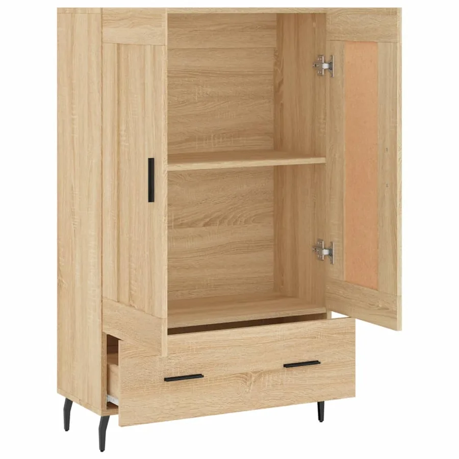 Buffet haut chêne sonoma 69,5x31x115 cm bois d'ingénierie - 6