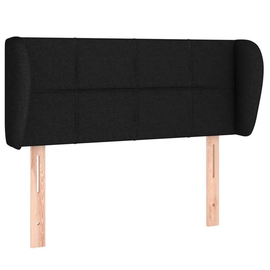 Tête de lit avec oreilles Noir 83x23x78/88 cm Tissu - 2