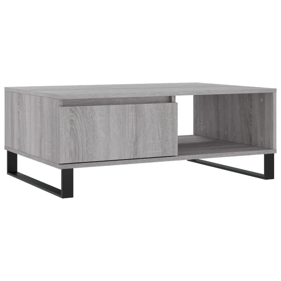 Table basse sonoma gris 90x60x35 cm bois d'ingénierie - 2