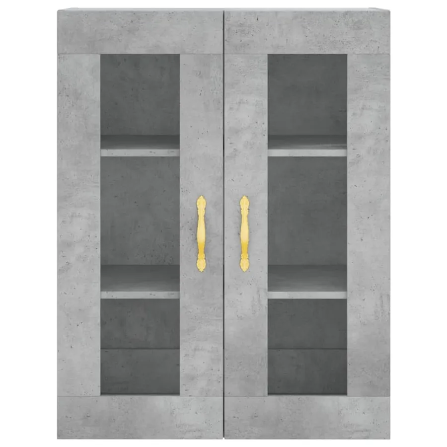 Buffet haut Gris béton 69,5x34x180 cm Bois d'ingénierie - 6