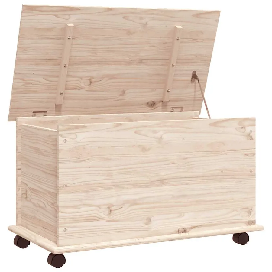 Coffre de rangement à roulettes ALTA 73x39,5x43 cm bois de pin - 2