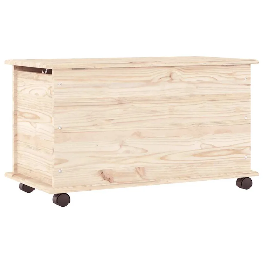 Coffre de rangement à roulettes ALTA 73x39,5x43 cm bois de pin - 4