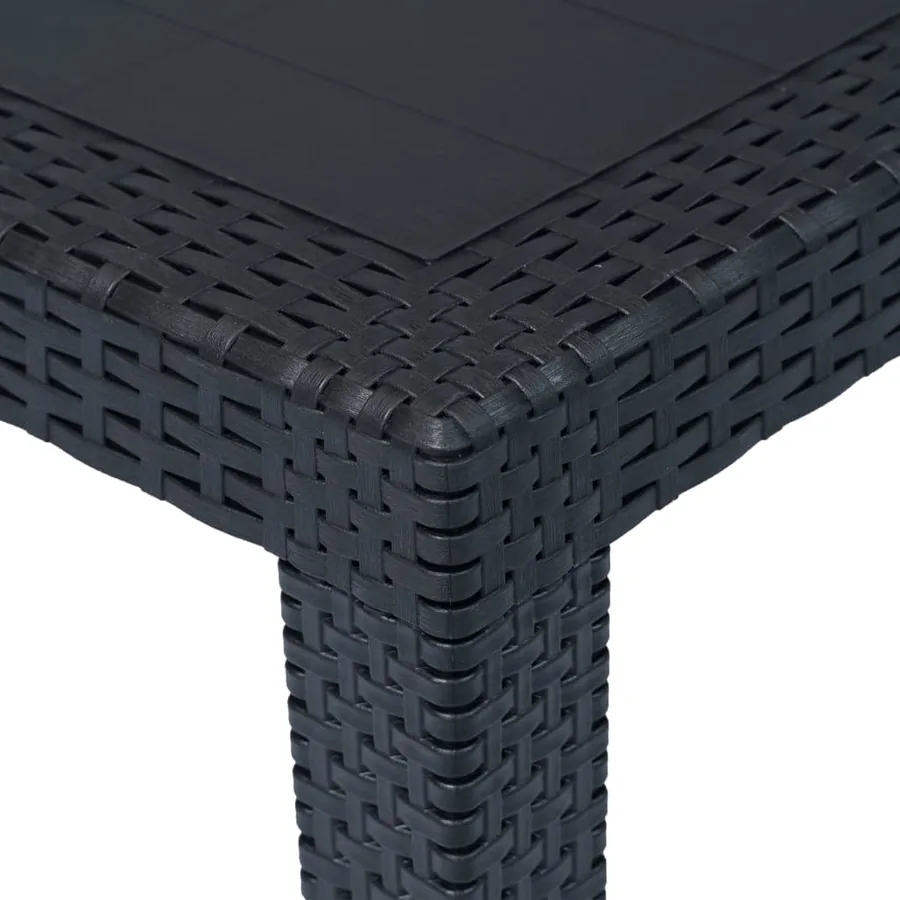 Ensemble de bistro 3 pcs Plastique Anthracite Aspect de rotin - 9