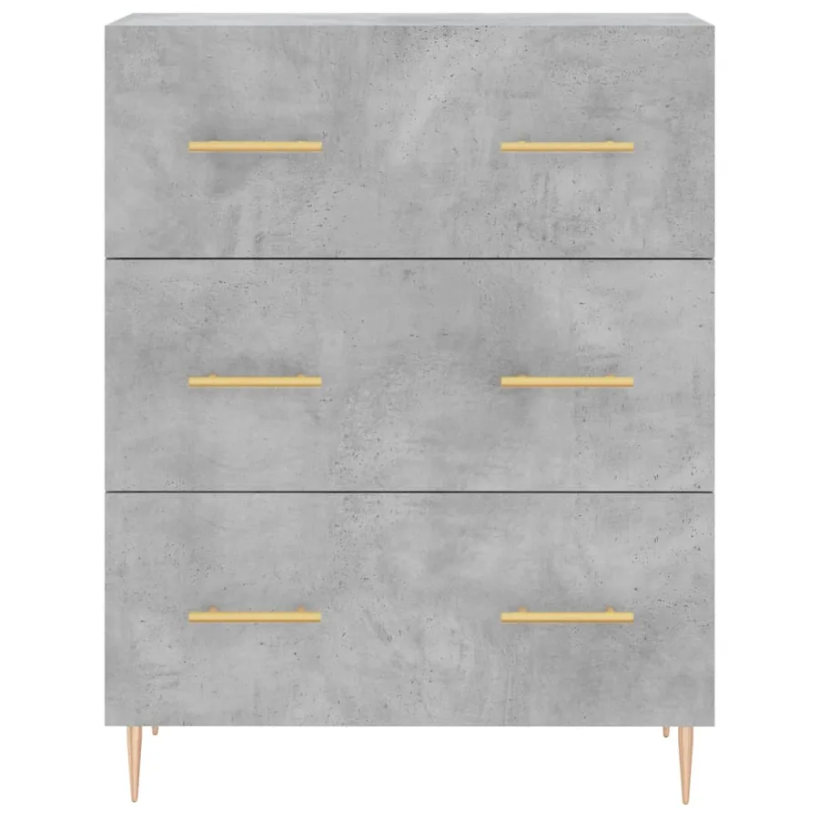Buffet haut Gris béton 69,5x34x180 cm Bois d'ingénierie - 8