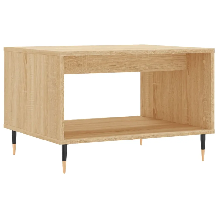 Table basse chêne sonoma 60x50x40 cm bois d'ingénierie - 2