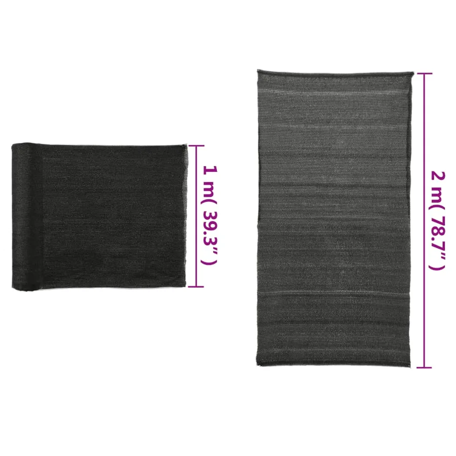 Filet brise-vue PEHD 2 x 25 m Noir - 5