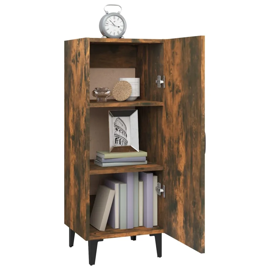 Buffet Chêne fumé 34,5x34x90 cm Bois d'ingénierie - 5
