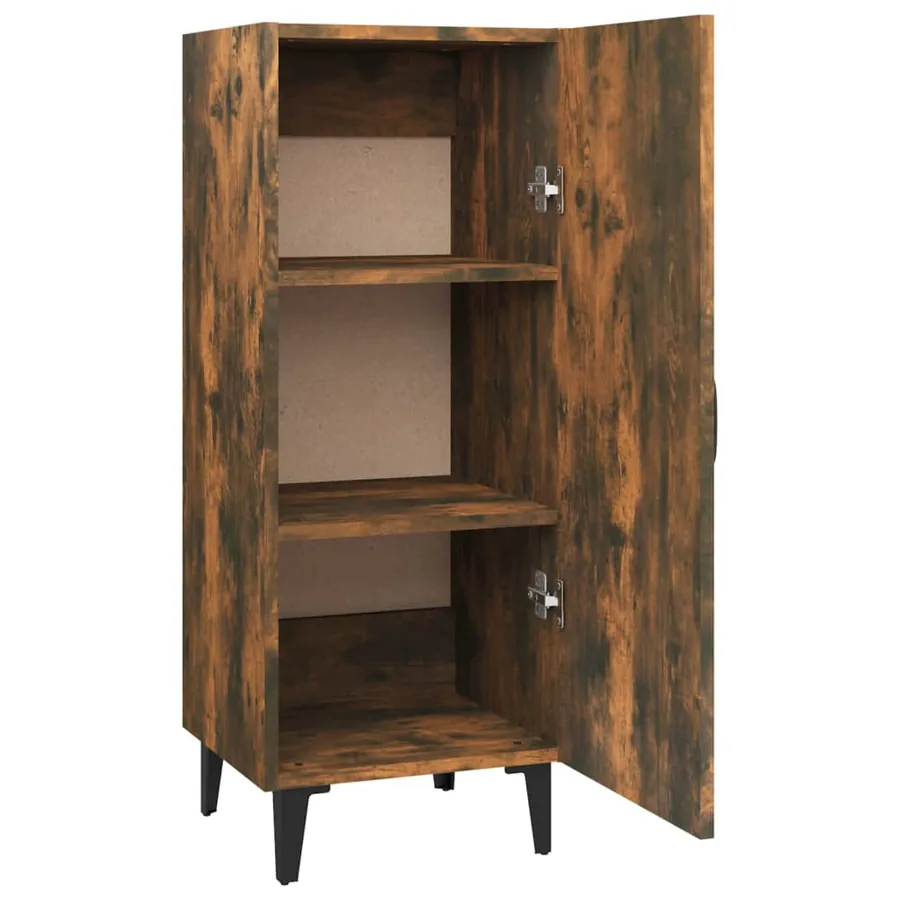 Buffet Chêne fumé 34,5x34x90 cm Bois d'ingénierie - 8