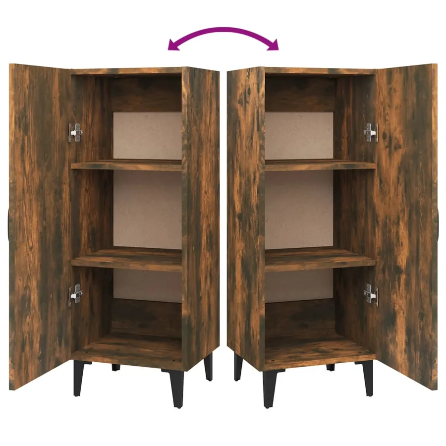 Buffet Chêne fumé 34,5x34x90 cm Bois d'ingénierie - 9