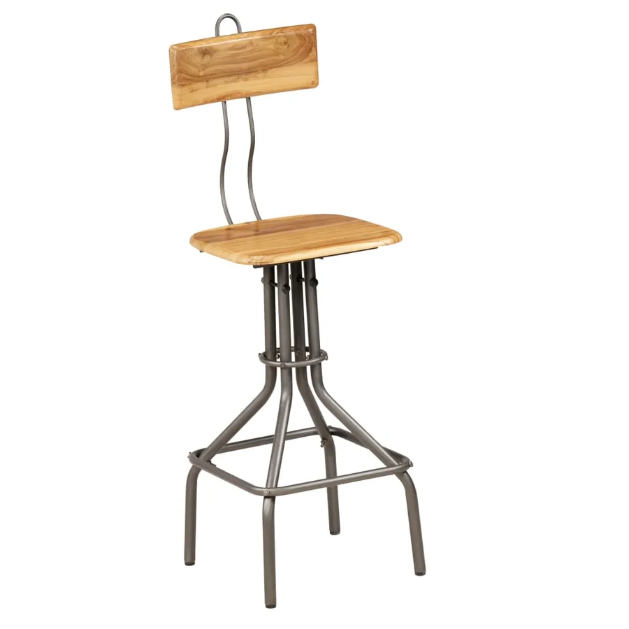Chaises de bar lot de 2 teck massif de récupération - 2