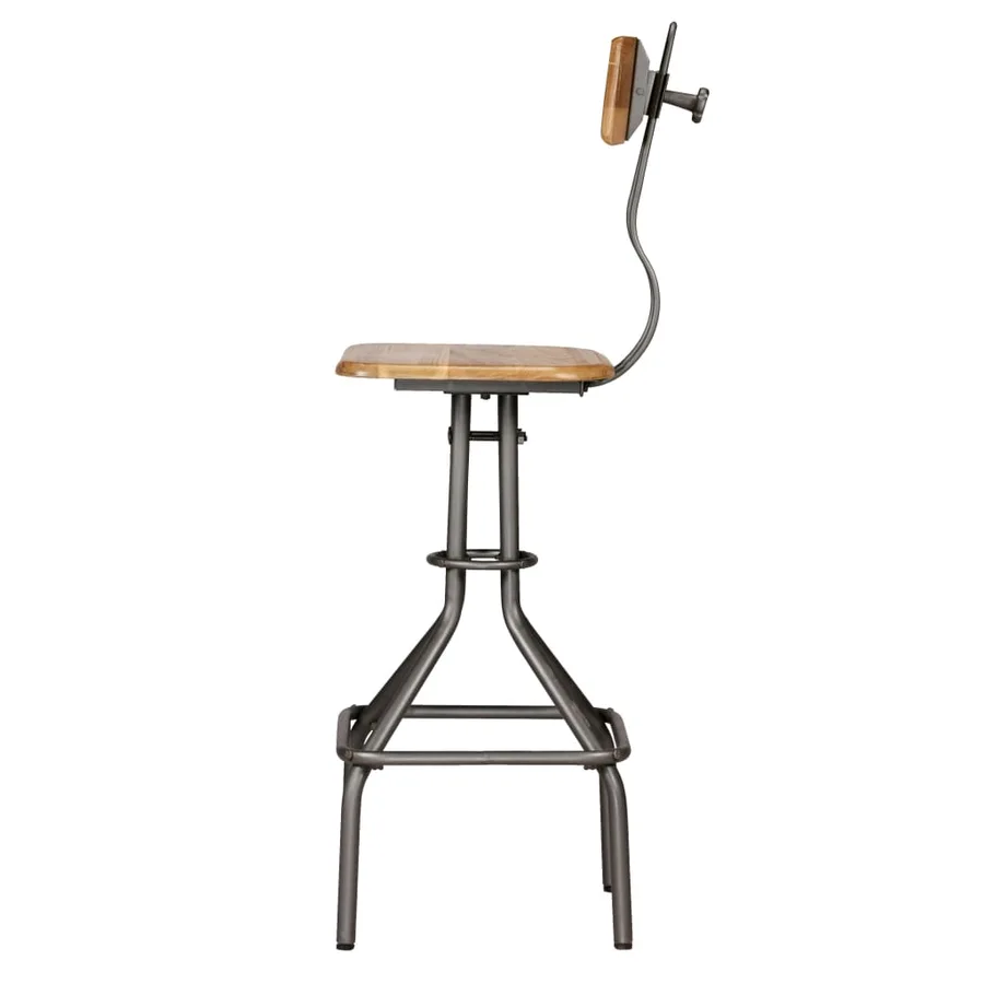 Chaises de bar lot de 2 teck massif de récupération - 4