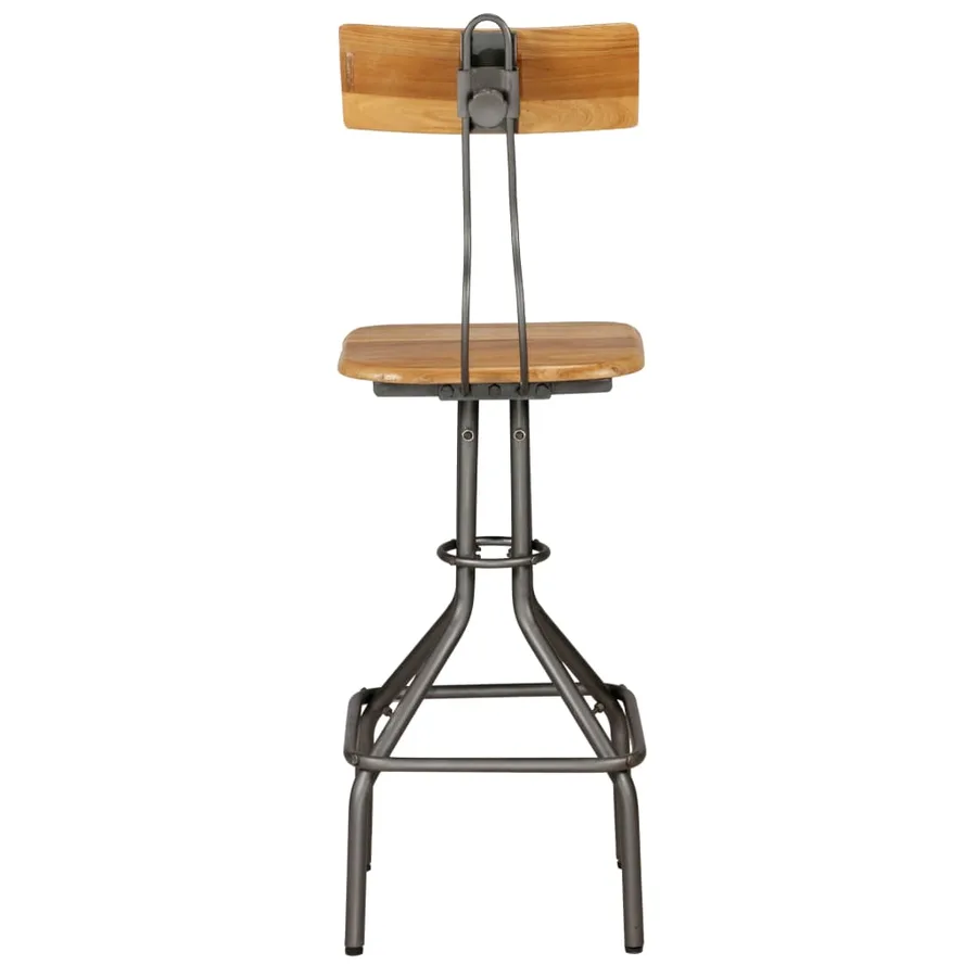 Chaises de bar lot de 2 teck massif de récupération - 5