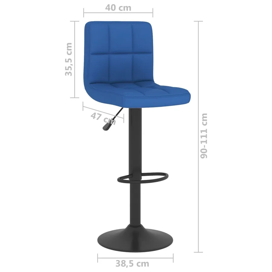 Tabourets de bar lot de 2 bleu tissu - 10