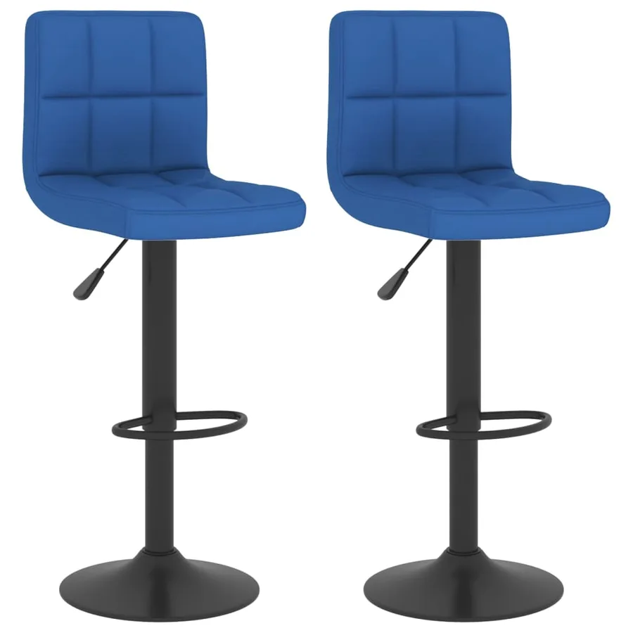 Tabourets de bar lot de 2 bleu tissu - 2