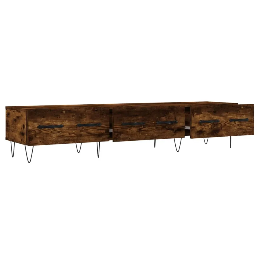 Meuble TV chêne fumé 150x36x30 cm bois d'ingénierie - 6