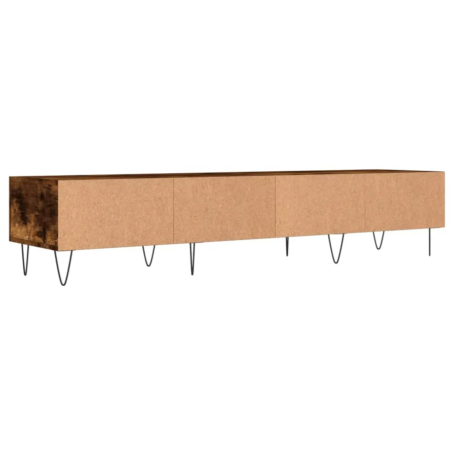 Meuble TV chêne fumé 150x36x30 cm bois d'ingénierie - 8