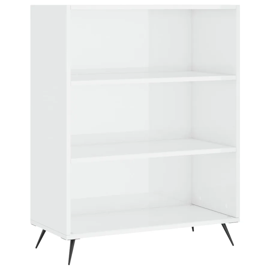 Buffet haut Blanc brillant 69,5x34x180 cm Bois d'ingénierie - 7