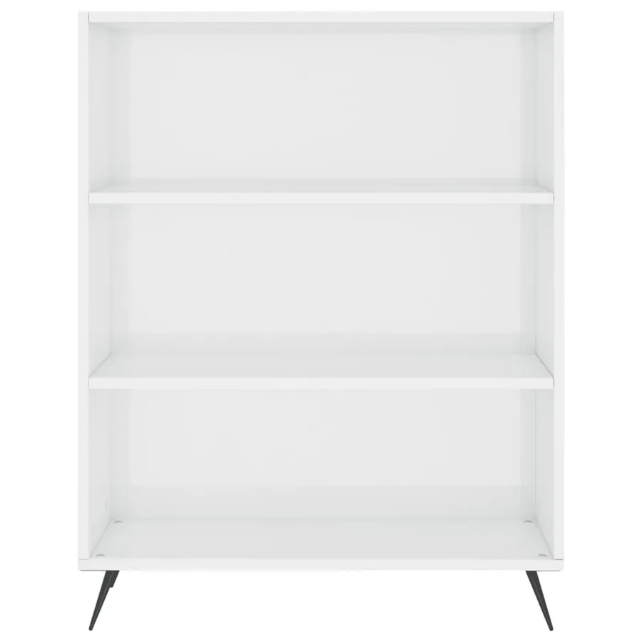 Buffet haut Blanc brillant 69,5x34x180 cm Bois d'ingénierie - 8