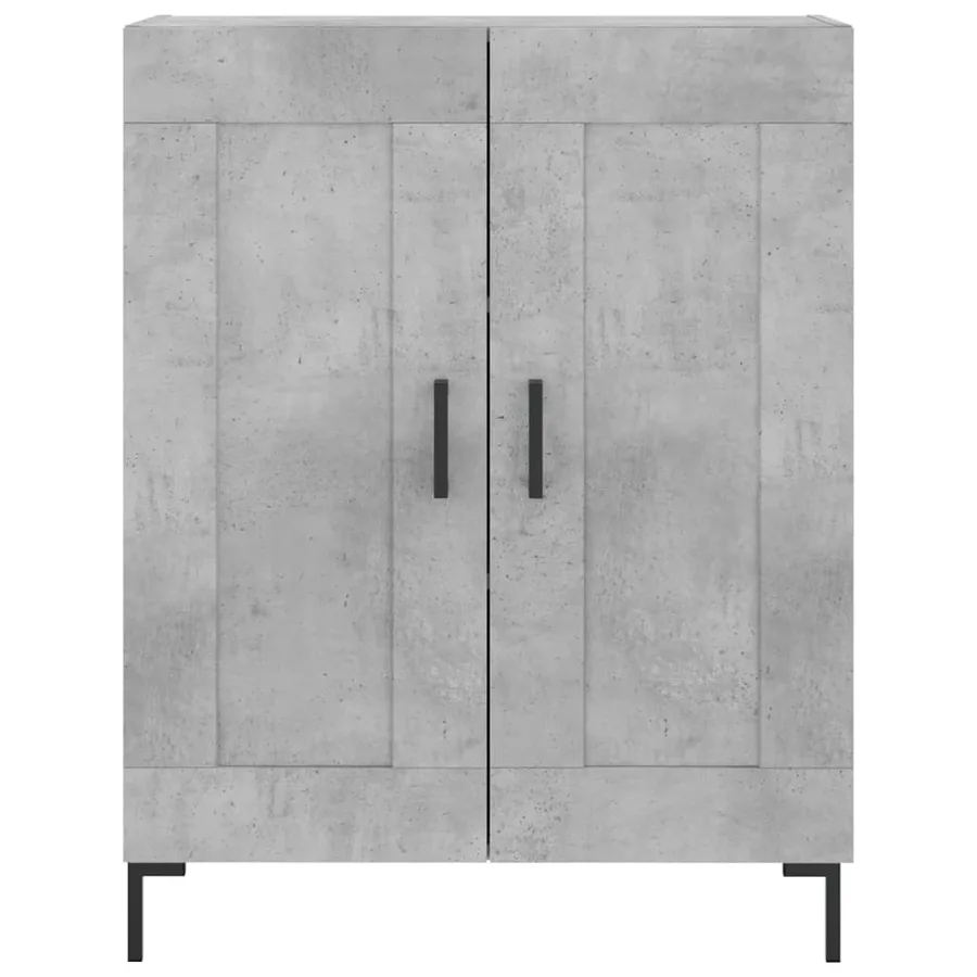 Buffet haut Gris béton 69,5x34x180 cm Bois d'ingénierie - 8