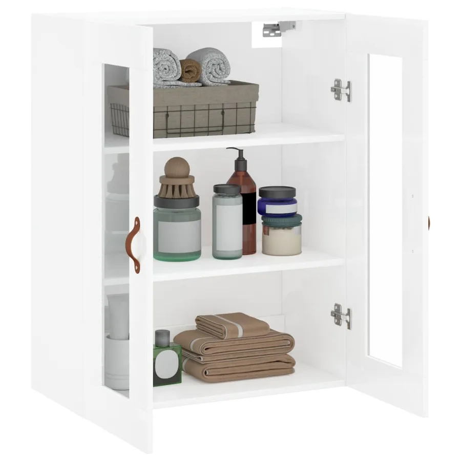 Armoire murale blanc brillant 69,5x34x90 cm - 5