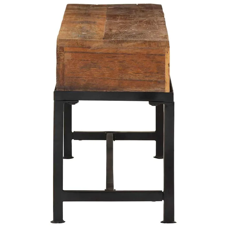 Meuble TV 110x30x46 cm bois massif de récupération - 4