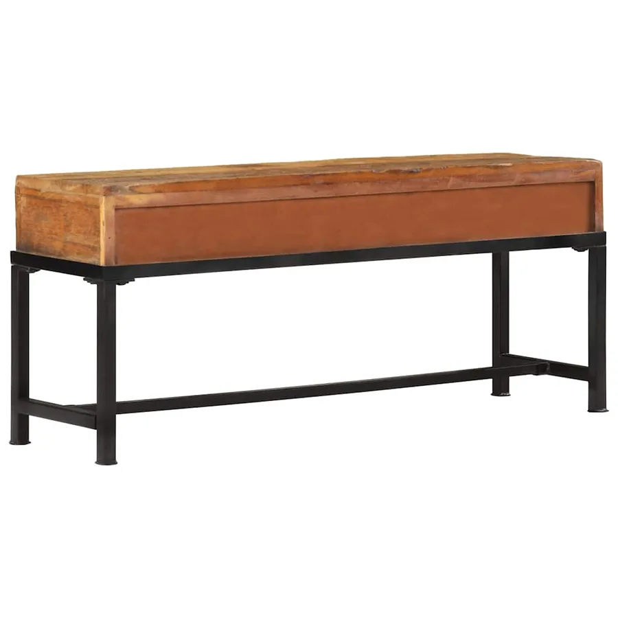Meuble TV 110x30x46 cm bois massif de récupération - 5
