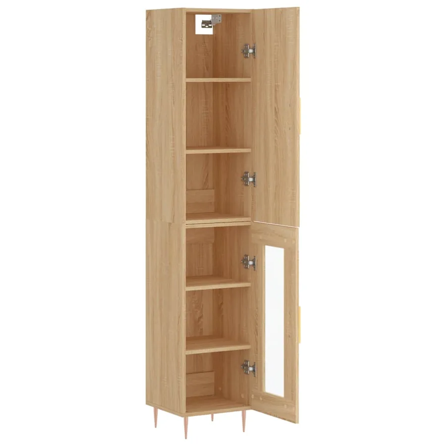 Buffet haut Chêne sonoma 34,5x34x180 cm Bois d'ingénierie - 4