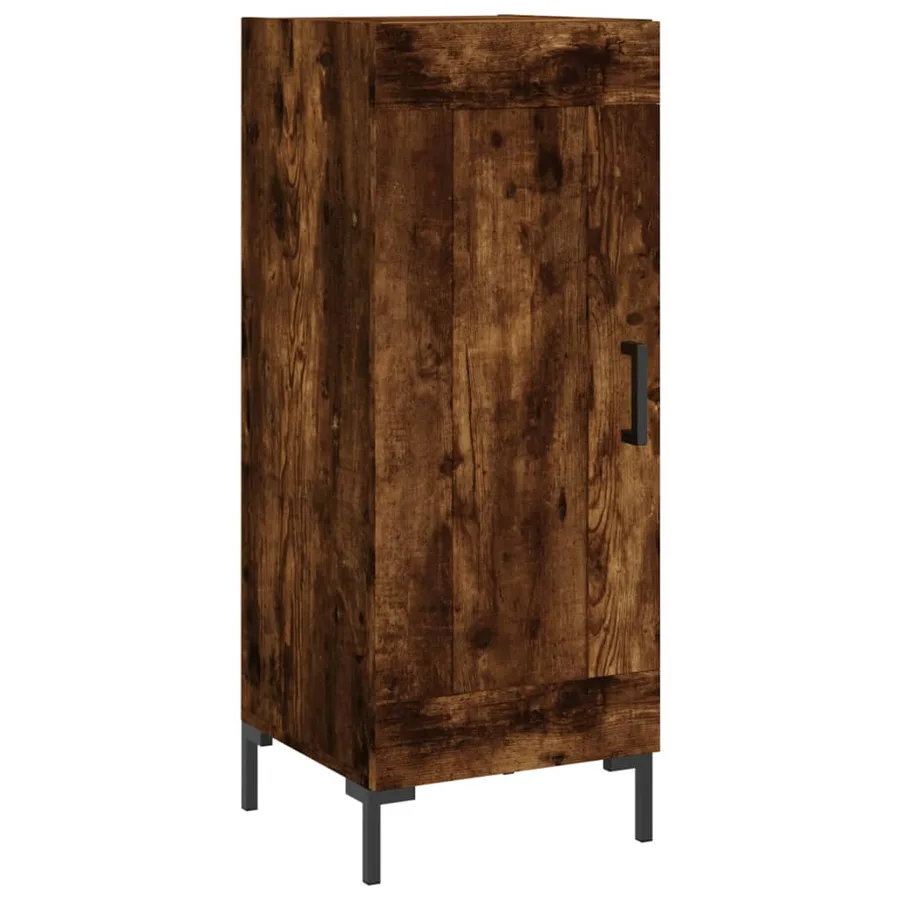 Buffet haut Chêne fumé 34,5x34x180 cm Bois d'ingénierie - 7