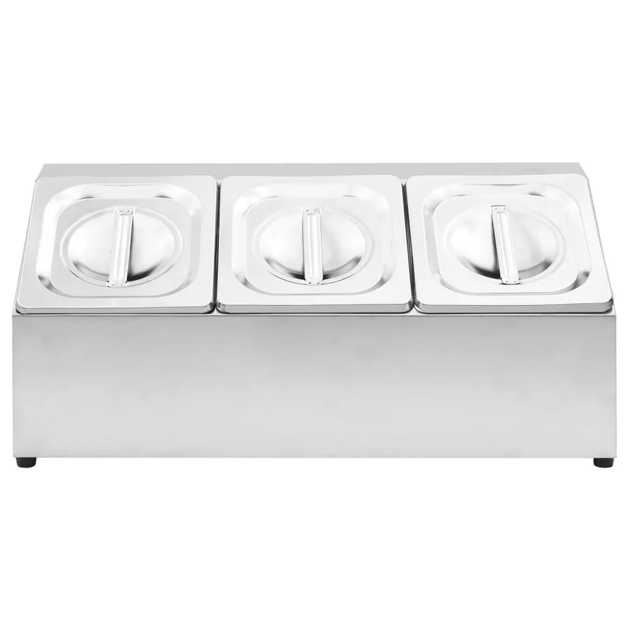 Récipient Gastronorm avec 3 bacs GN 1/6 Acier inoxydable - 3