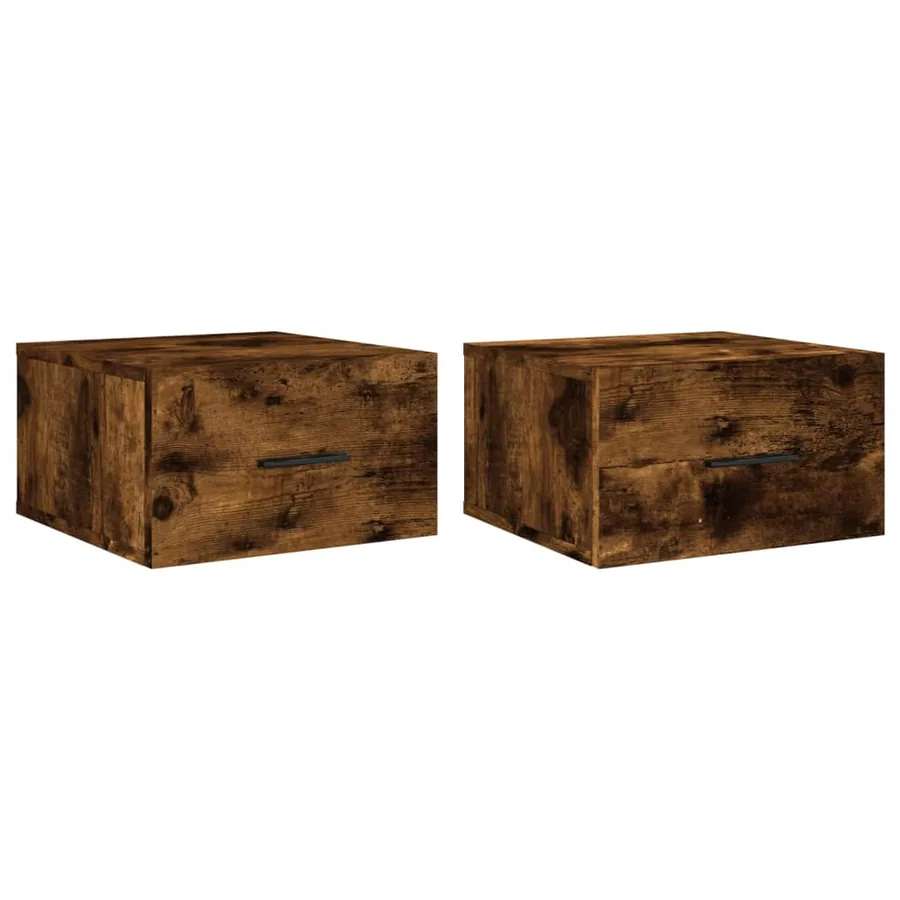 Tables de chevet murales 2 pcs chêne fumé 35x35x20 cm - 2