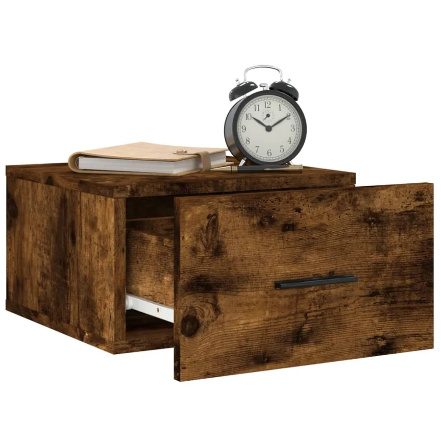Tables de chevet murales 2 pcs chêne fumé 35x35x20 cm - 4