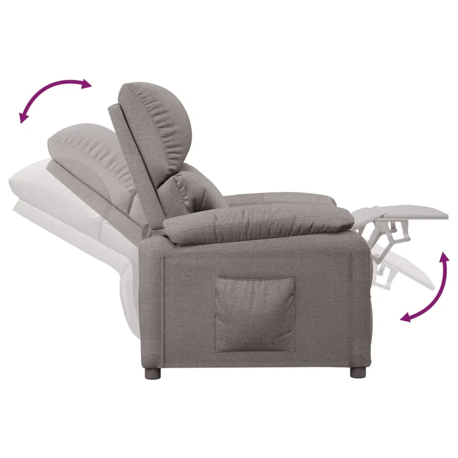 Fauteuil inclinable Taupe Tissu - 6